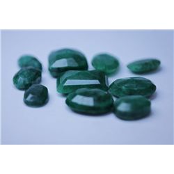 133.75 CTW AFRICAN EMERALD MIX SHAPES LOOSE STONES (15)