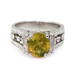 Genuine 3.04 ctw Citrine Ring 14Kt White/Yellow Gold