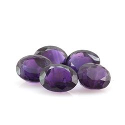 Natural Amethyst Oval Cut 5 pcs 63.82 ctw