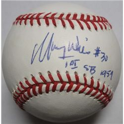Maury Wills Autographed Baseball