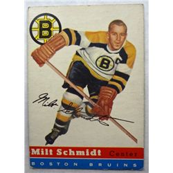 1954/55 Topps #60 Milt Schmidt, End Card