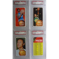 4-1970 TOPPS NBA #15, #24 CHECKLIST, #80 WILKENS & #81 ALL PSA