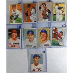 9-1951 BOWMAN BASEBALL CARDS  VGEX-VG