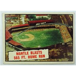 1961 TOPPS #406 MANTLE BLASTS 565 HOME RUN  EX
