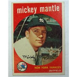 1959 TOPPS #10 MICKEY MANTLE NICE EXCELLENT
