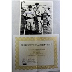 8 X 10 PHIL RIZZUTO AUTOGRAPHED PHOTO PICTURED WITH DiMAGGIO