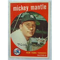1959 Topps #10 Mickey Mantle VGEX+ No Creases, Nice Card
