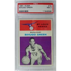 1961 Fleer Basketball #15 Sihugo Green PSA NM 7 Rookie