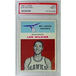 1961 Fleer Basketball #44 Len Wilkins PSA NM7 ROOKIE