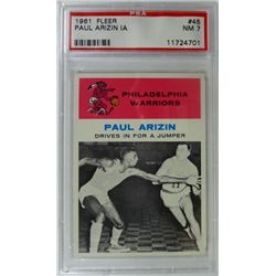 1961 Fleer Basketball #45 Paul Arizin in action PSA NM7