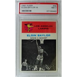 1961 Fleer Basketball #46 Elgin Baylor in action PSA NM7