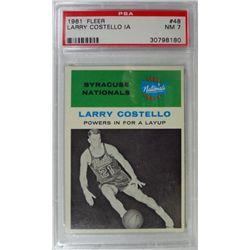 1961 Fleer Basketball #48 Larry Costello in action PSA NM7