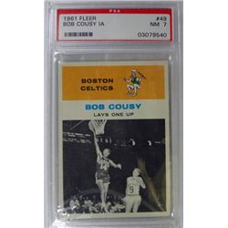 1961 Fleer Basketball #49 Bob Cousy in action PSA NM7