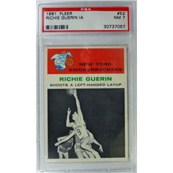 1961 Fleer Basketball #52 Richie Guerin in action PSA NM7