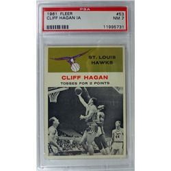 1961 Fleer Basketball #53 Cliff Hagan in action PSA NM7