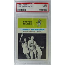 1961 Fleer Basketball #54 Tom Heinsohn in action PSA NM7