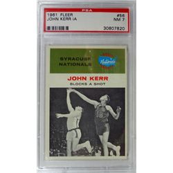 1961 Fleer Basketball #56 John Kerr in action PSA NM7