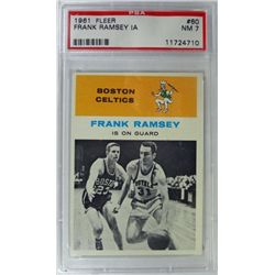 1961 Fleer Basketball #60 Frank Ramsey in action PSA NM7