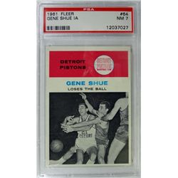 1961 Fleer Basketball #64 Gene Shue in action PSA NM7