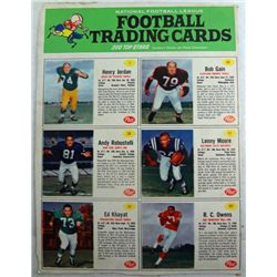 Uncut Panel of 6 Post Cereal Football Cards.