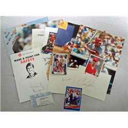 Lot of misc Autographs:  Chris Sabo, Dave Justice, Steve Alford, Barry Larkin,