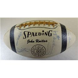 RARE White Football Autographed by Johnny Unitas and 1958 Championship Team