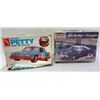 Image 1 : 2 MODEL CAR KITS.  BOXES NOT IN GOOD COND.  CARS STILL NICE.