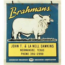 American Brahman's Assoc. Porcelain Ranch Sign