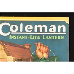 1928 Coleman Lantern Store Display Sign