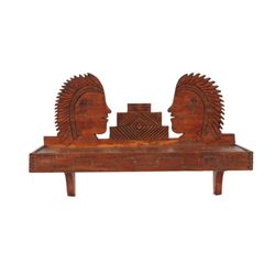 Folk Art Carved Indian Chief Shelf
