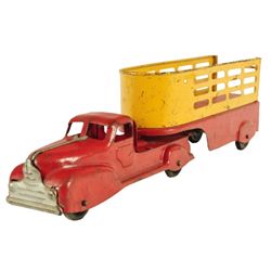 Pressed Steel Toy Truck And Horse Trailer