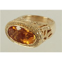 14kt Yellow Gold Citrine & Diamond Ring