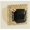Image 2 : 14kt Yellow Gold Green Tourmaline & Diamond Ring