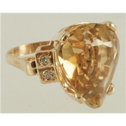14kt Yellow Gold Citrine & Diamond Ring