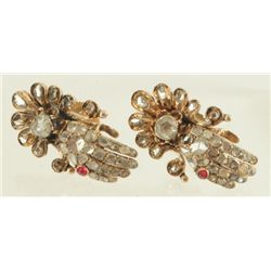 10k YG Antique Victorian Diamond Earrings