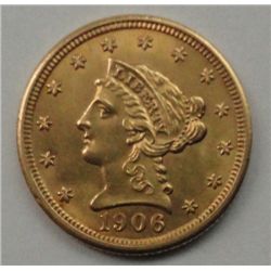 1906 $2.50 GOLD LIBERTY CHOICE BU WELL STRUCK