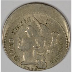 ERROR COIN 1865 3 CENT NICKEL AU RARE, RARE, RARE