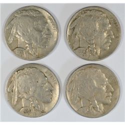 BUFFALO NICKELS: ALL VF-XF - 1929 D, & S, A930-S, 1931-S