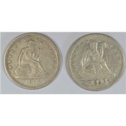 SEATED QUARTER LOT: 1853 ARROWS & RAYS XF, 1857 XF