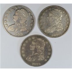 BUST HALVES: 1833 XF, 1834 XF LUSTER, 1835 XF