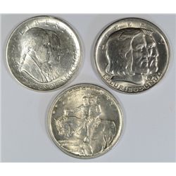 3 COMMEMORATIVE HALF DOLLARS