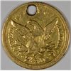 Image 2 : 1841-C $2.50 GOLD VF WITH HOLE. RARE