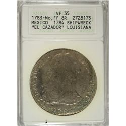 1783 MEXICO 8 REALES ANACS VF35 FROM "EL CAZADOR 1784 SHIPWRECK"