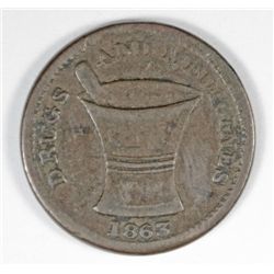 1863 CIVIL WAR TOKEN HUNTINGTON, IN R-8 SCHAFER + BRO