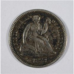 1872 HALF DIME VF