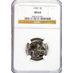 1930 BUFFALO NICKEL NGC MS 64
