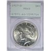 Image 1 : 1927-D PEACE DOLLAR HALF DOLLAR PCGS MS60 OLD RATTLER HOLDER