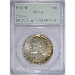 1934 BOONE HALF DOLLAR PCGS MS64 OLD RATTLER HOLDER