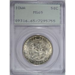 1946 IOWA HALF DOLLAR PCGS MS65 OLD RATTLER HOLDER