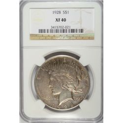 1928 PEACE DOLLAR NGC XF40 NICE